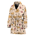 Cat And Yarn Ball Pattern Print Women's Bathrobe