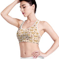 Cat And Yarn Ball Pattern Print Women's Sports Bra
