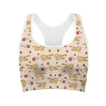 Cat And Yarn Ball Pattern Print Women's Sports Bra