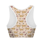 Cat And Yarn Ball Pattern Print Women's Sports Bra