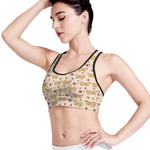 Cat And Yarn Ball Pattern Print Women's Sports Bra