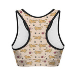 Cat And Yarn Ball Pattern Print Women's Sports Bra