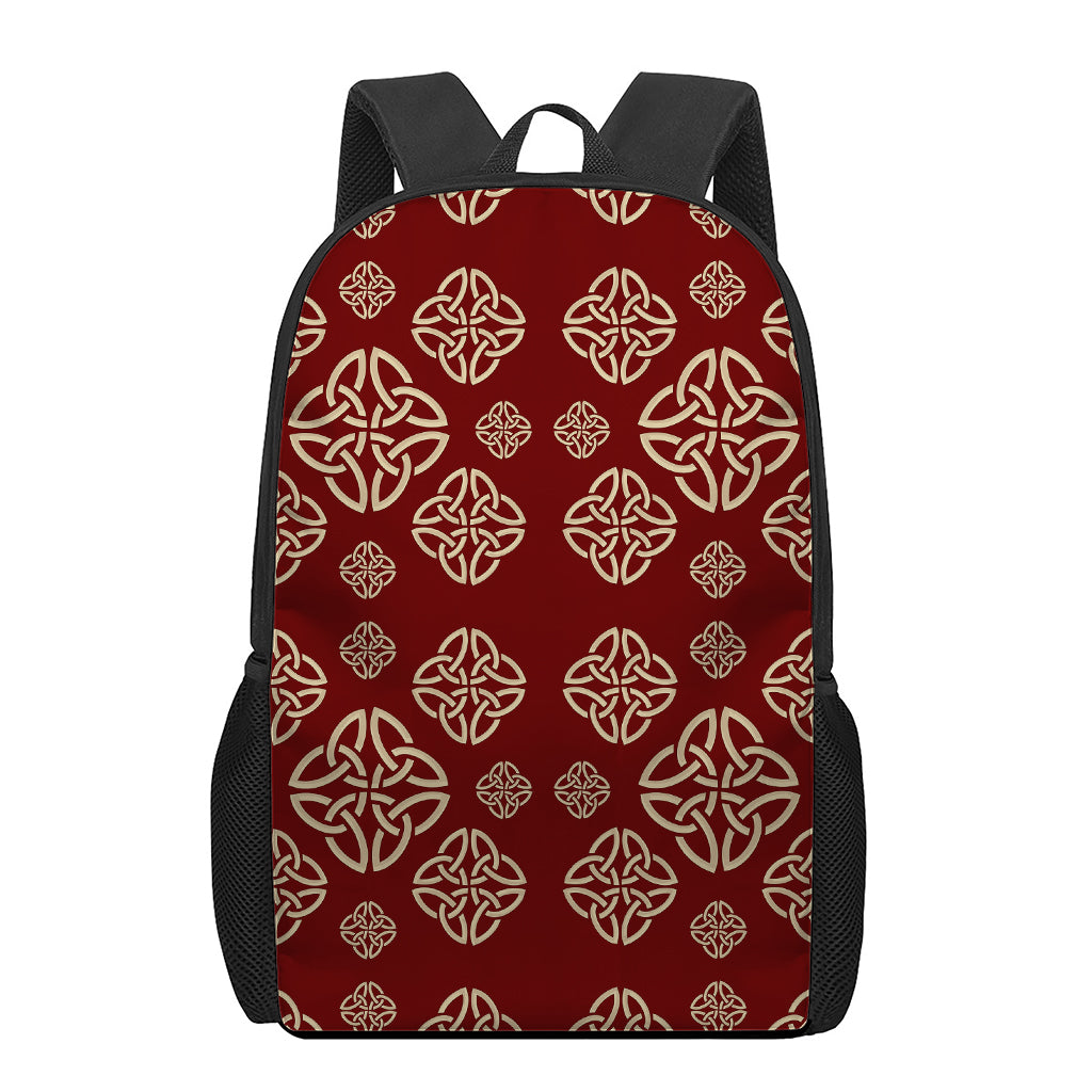 Celtic Knot Symbol Pattern Print 17 Inch Backpack