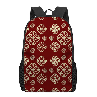 Celtic Knot Symbol Pattern Print 17 Inch Backpack