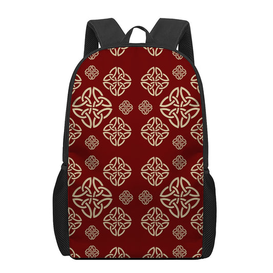 Celtic Knot Symbol Pattern Print 17 Inch Backpack