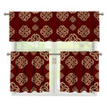 Celtic Knot Symbol Pattern Print 3 Piece Kitchen Curtains
