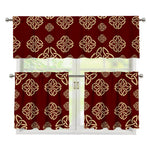 Celtic Knot Symbol Pattern Print 3 Piece Kitchen Curtains