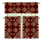 Celtic Knot Symbol Pattern Print 3 Piece Kitchen Curtains