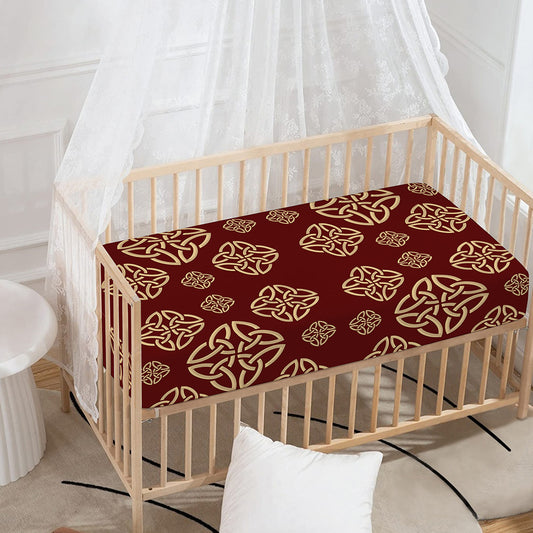 Celtic Knot Symbol Pattern Print Baby Crib Sheet