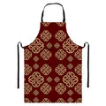 Celtic Knot Symbol Pattern Print Bib Apron With Pocket