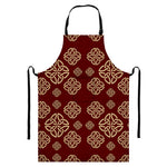 Celtic Knot Symbol Pattern Print Bib Apron With Pocket