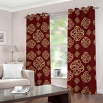 Celtic Knot Symbol Pattern Print Blackout Grommet Curtains