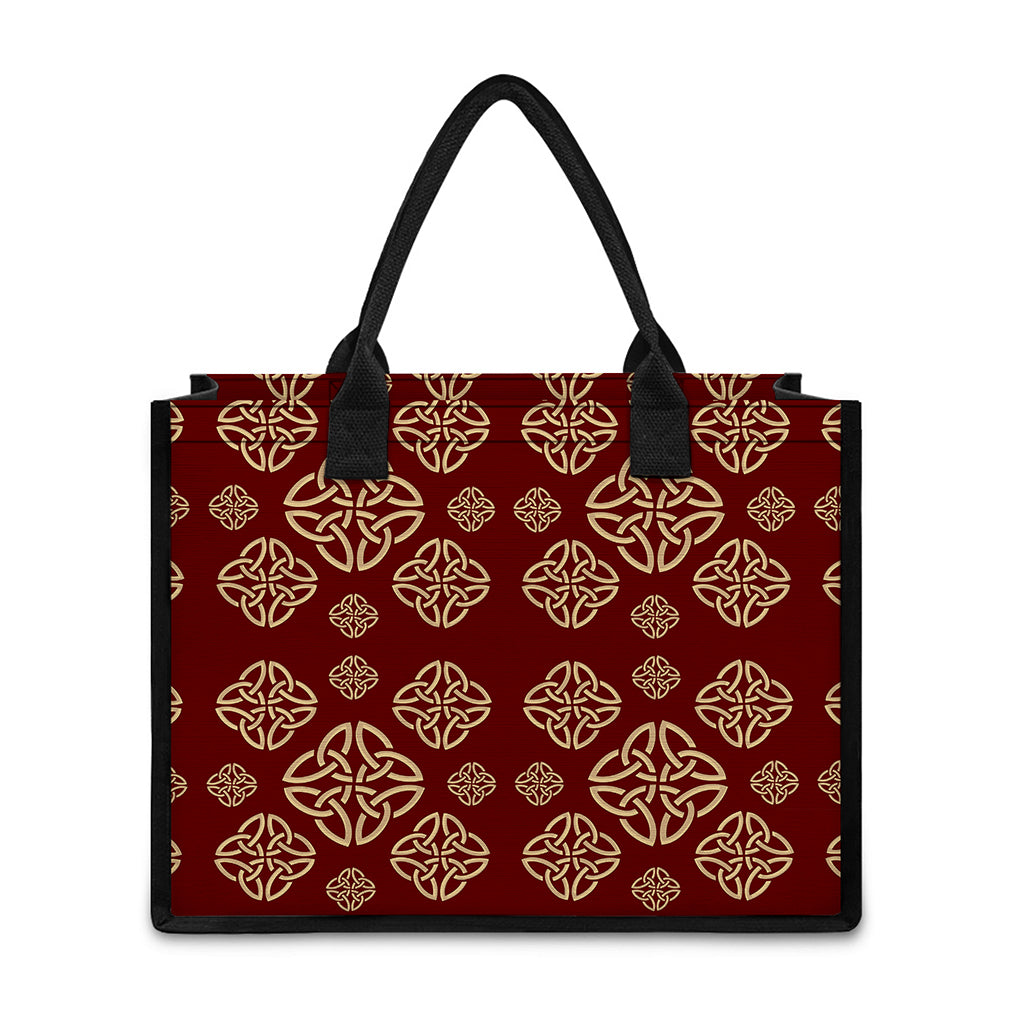 Celtic Knot Symbol Pattern Print Canvas Tote Bag