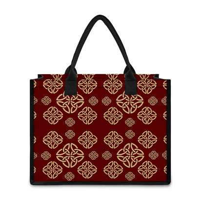 Celtic Knot Symbol Pattern Print Canvas Tote Bag