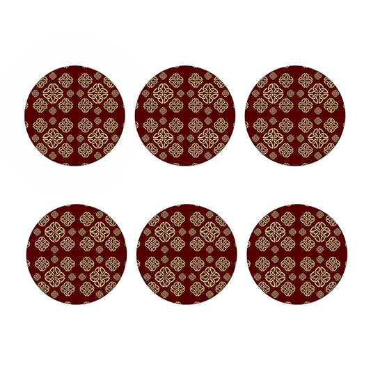 Celtic Knot Symbol Pattern Print Coaster Set