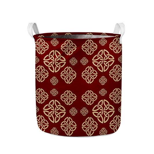 Celtic Knot Symbol Pattern Print Collapsible Laundry Basket