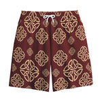 Celtic Knot Symbol Pattern Print Cotton Shorts