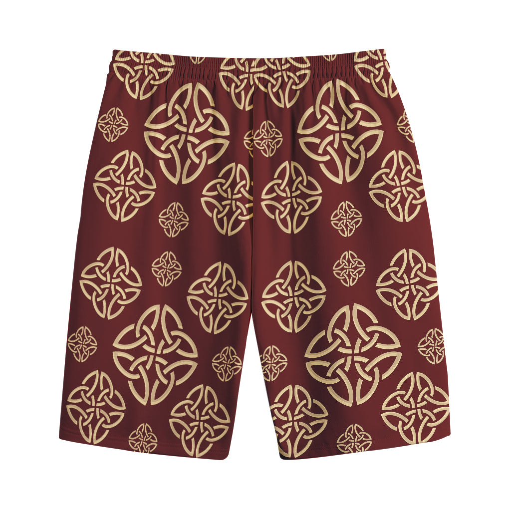 Celtic Knot Symbol Pattern Print Cotton Shorts