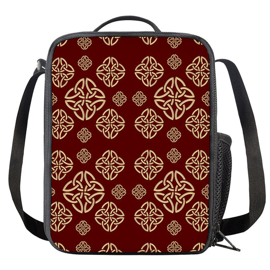 Celtic Knot Symbol Pattern Print Crossbody Lunch Bag
