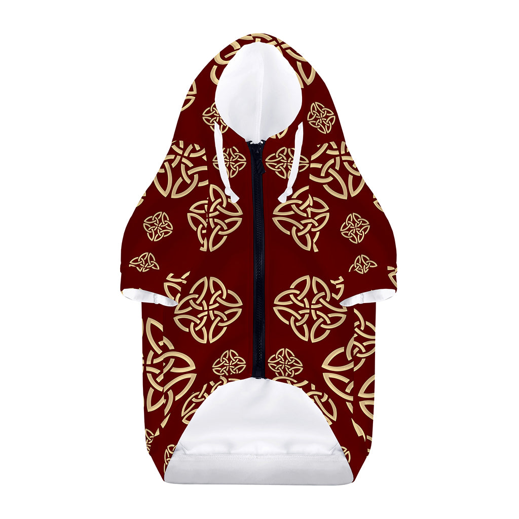 Celtic Knot Symbol Pattern Print Dog Zip Up Hoodie