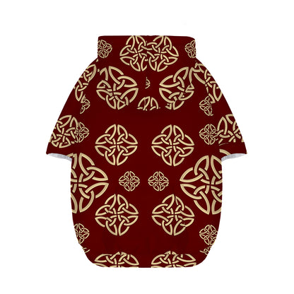 Celtic Knot Symbol Pattern Print Dog Zip Up Hoodie