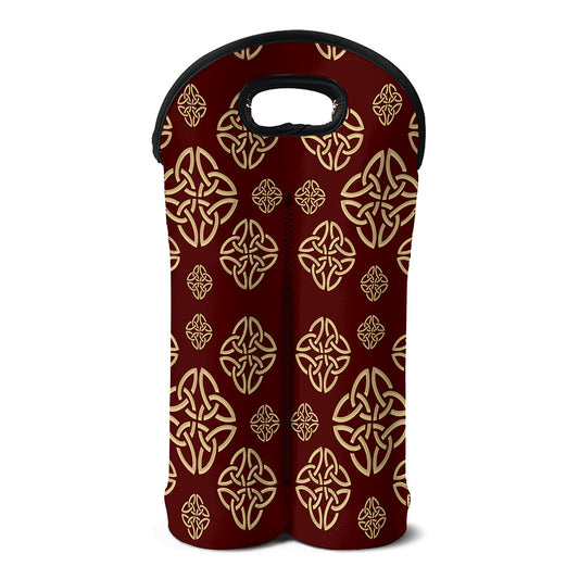 Celtic Knot Symbol Pattern Print Double Neoprene Wine Tote