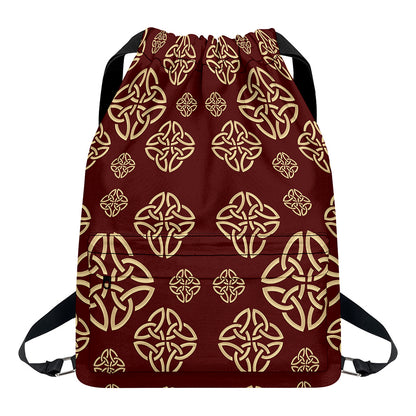 Celtic Knot Symbol Pattern Print Drawstring Backpack