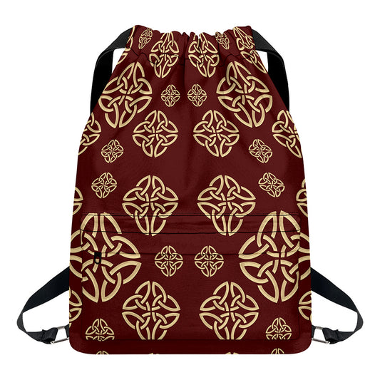 Celtic Knot Symbol Pattern Print Drawstring Backpack