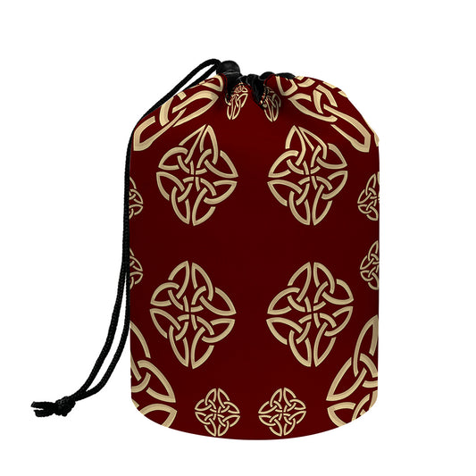 Celtic Knot Symbol Pattern Print Drawstring Makeup Bag