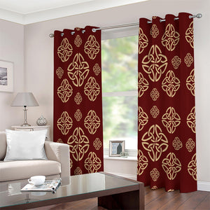 Celtic Knot Symbol Pattern Print Extra Wide Grommet Curtains