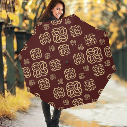 Celtic Knot Symbol Pattern Print Foldable Umbrella