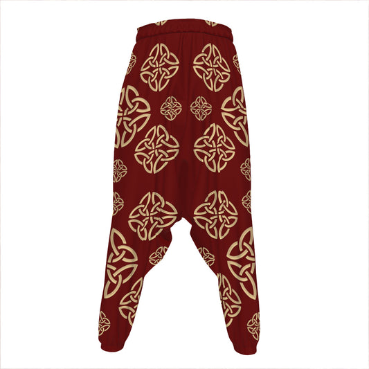 Celtic Knot Symbol Pattern Print Hammer Pants