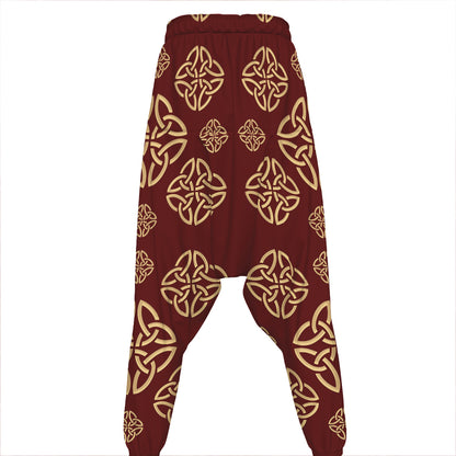 Celtic Knot Symbol Pattern Print Hammer Pants