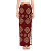 Celtic Knot Symbol Pattern Print High Slit Maxi Skirt