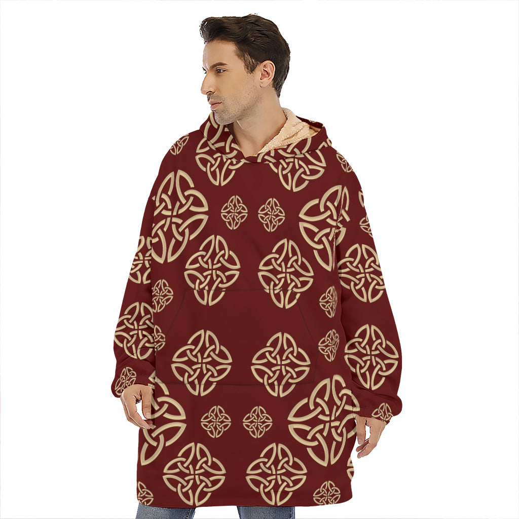 Celtic Knot Symbol Pattern Print Hoodie Blanket