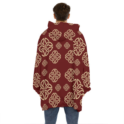 Celtic Knot Symbol Pattern Print Hoodie Blanket