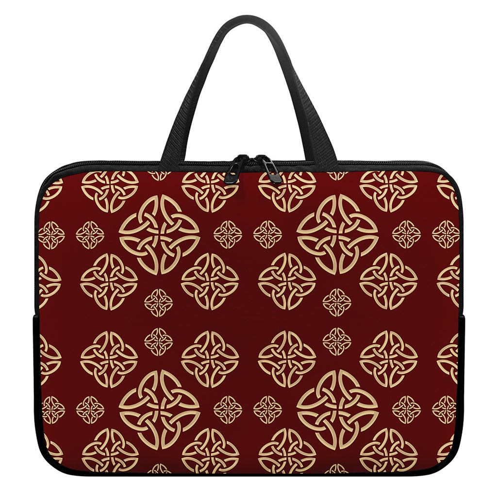 Celtic Knot Symbol Pattern Print Laptop Sleeve With Handle