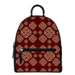 Celtic Knot Symbol Pattern Print Leather Backpack