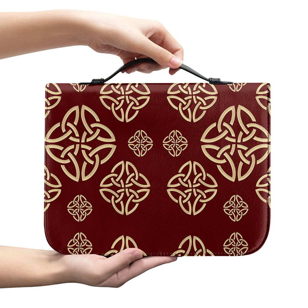 Celtic Knot Symbol Pattern Print Leather Bible Cover