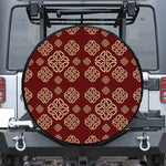 Celtic Knot Symbol Pattern Print Leather Spare Tire Cover