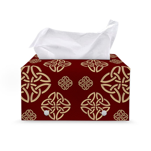 Celtic Knot Symbol Pattern Print Leather Tissue Box Cover