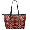 Celtic Knot Symbol Pattern Print Leather Tote Bag