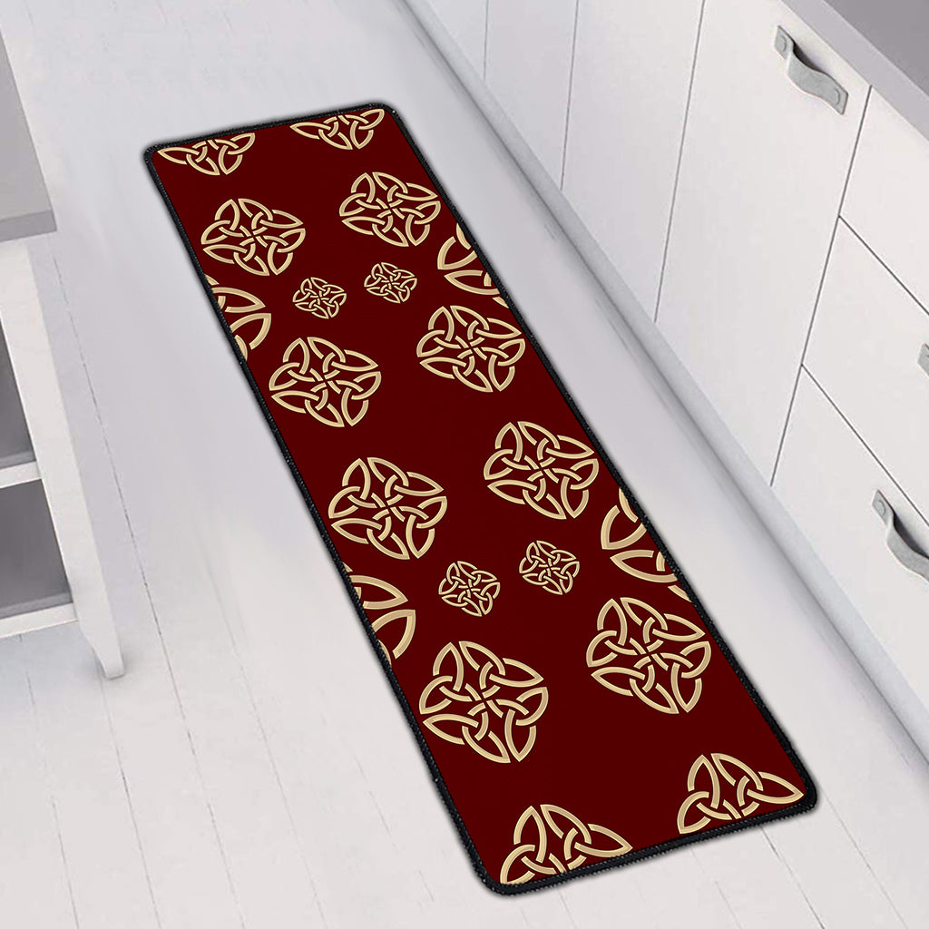 Celtic Knot Symbol Pattern Print Long Kitchen Mat