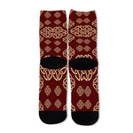 Celtic Knot Symbol Pattern Print Long Socks