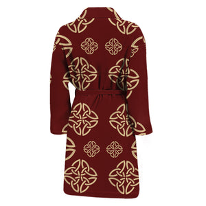 Celtic Knot Symbol Pattern Print Men's Bathrobe