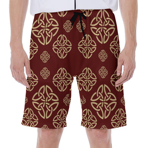 Celtic Knot Symbol Pattern Print Men's Beach Shorts