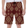 Celtic Knot Symbol Pattern Print Men's Beach Shorts