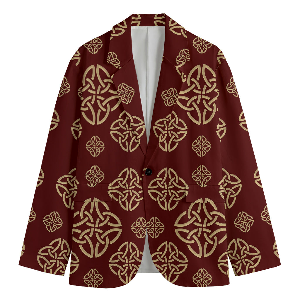 Celtic Knot Symbol Pattern Print Men's Blazer