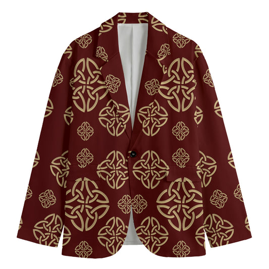 Celtic Knot Symbol Pattern Print Men's Blazer