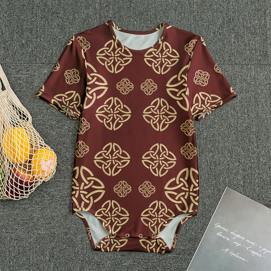 Celtic Knot Symbol Pattern Print Men's Bodysuit